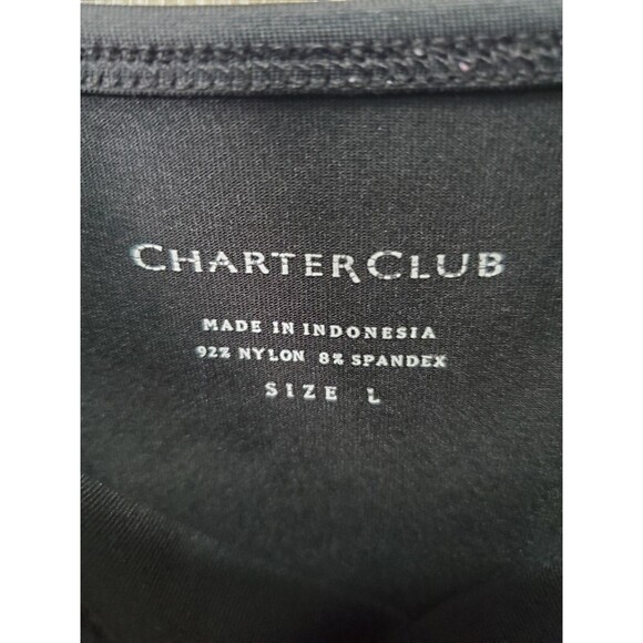 Charter Club Black Scuba Knit Spaghetti Strap Tank Top Size Large - Picture 2 of 4